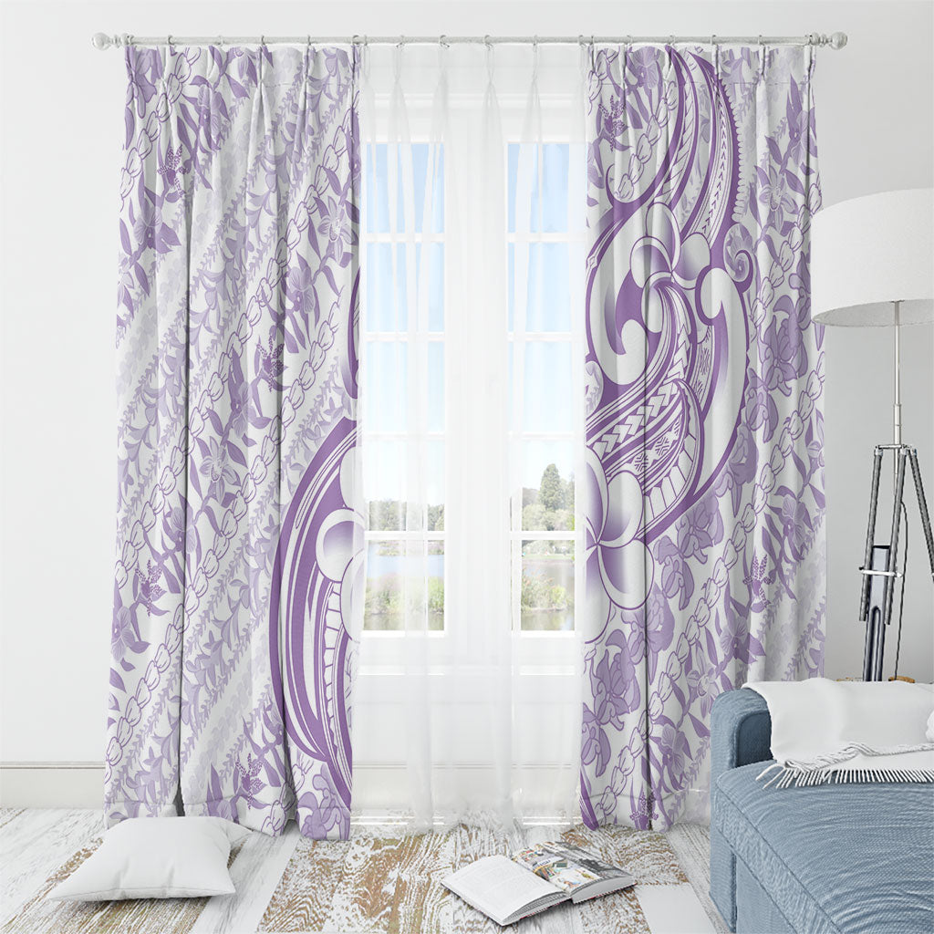 Hawaii Plumeria Lokelani Pikake Lei Window Curtain Poni Polynesian Tattoo LT9 - Polynesian Pride