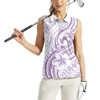 Hawaii Plumeria Lokelani Pikake Lei Women Sleeveless Polo Shirt Poni Polynesian Tattoo LT9 - Polynesian Pride