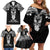 New Zealand Te Reo Maori Family Matching Off Shoulder Short Dress and Hawaiian Shirt Kia Kaha Maori Language Week Black Style LT9 - Polynesian Pride