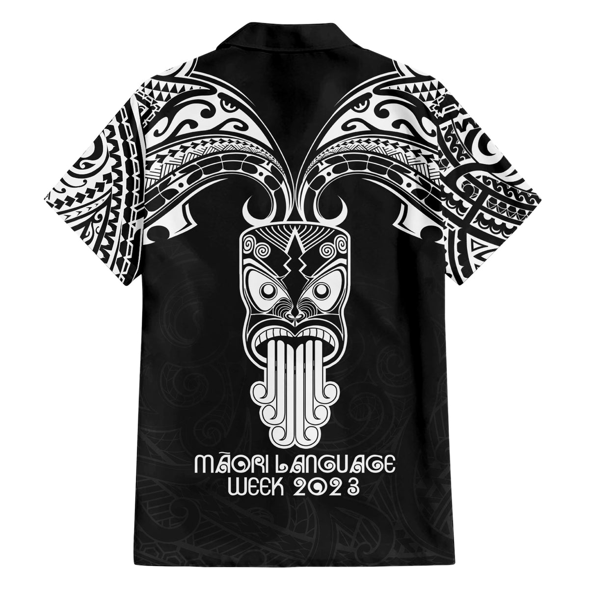 New Zealand Te Reo Maori Family Matching Short Sleeve Bodycon Dress and Hawaiian Shirt Kia Kaha Maori Language Week Black Style LT9 - Polynesian Pride