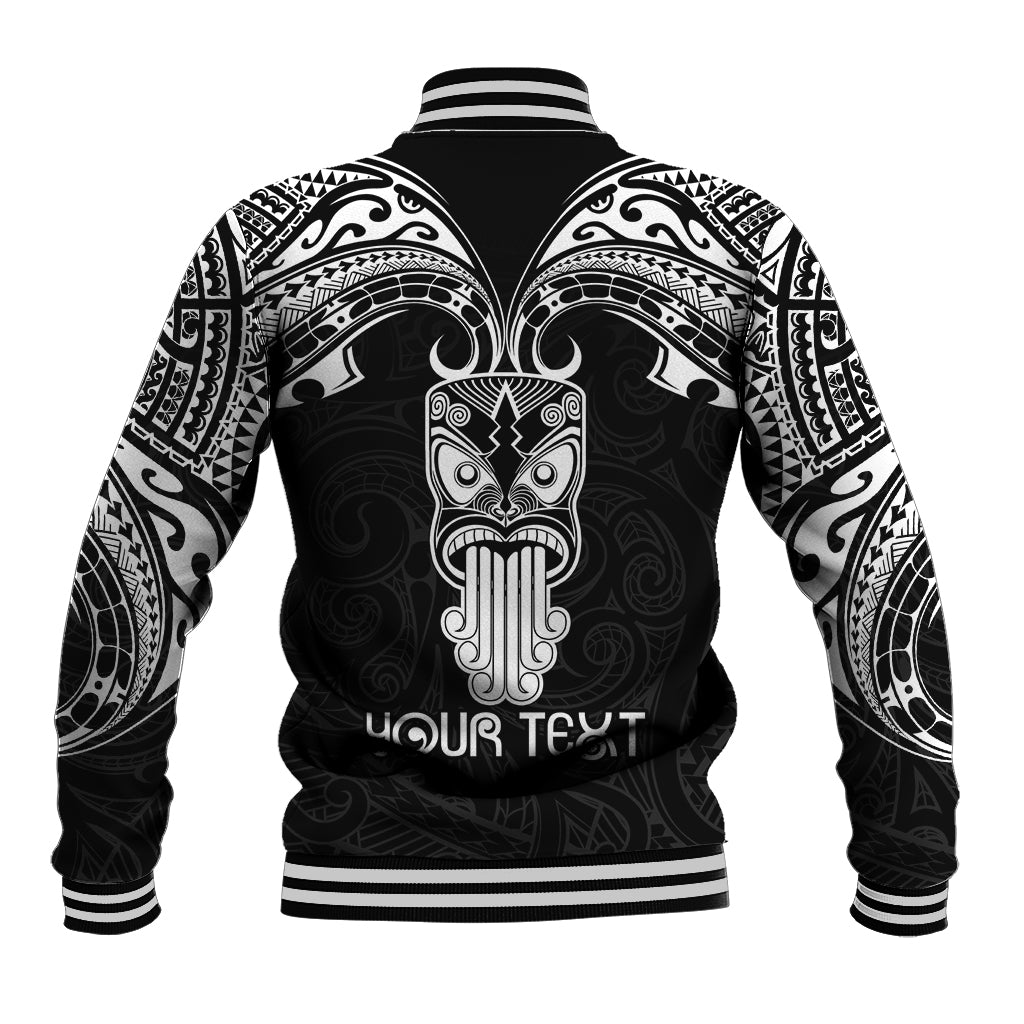 Personalised New Zealand Te Reo Maori Baseball Jacket Kia Kaha Maori Language Week Black Style LT9 - Polynesian Pride