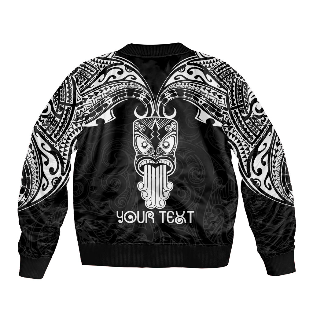 Personalised New Zealand Te Reo Maori Bomber Jacket Kia Kaha Maori Language Week Black Style LT9 - Polynesian Pride