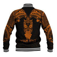 Personalised New Zealand Te Reo Maori Baseball Jacket Kia Kaha Maori Language Week Gold Style LT9 - Polynesian Pride