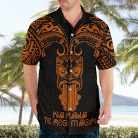 Personalised New Zealand Te Reo Maori Hawaiian Shirt Kia Kaha Maori Language Week Gold Style LT9 - Polynesian Pride