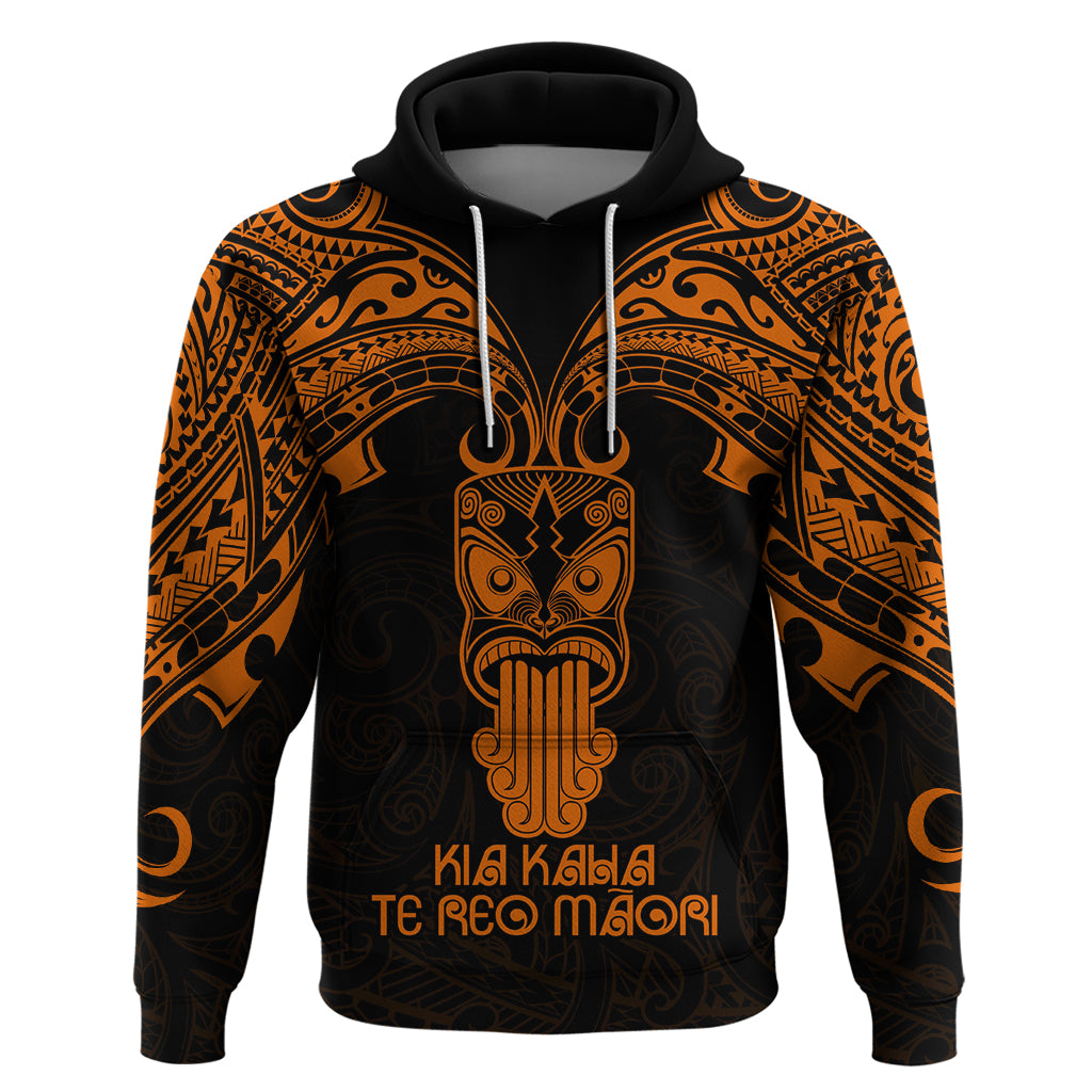 Personalised New Zealand Te Reo Maori Hoodie Kia Kaha Maori Language Week Gold Style LT9 Gold - Polynesian Pride