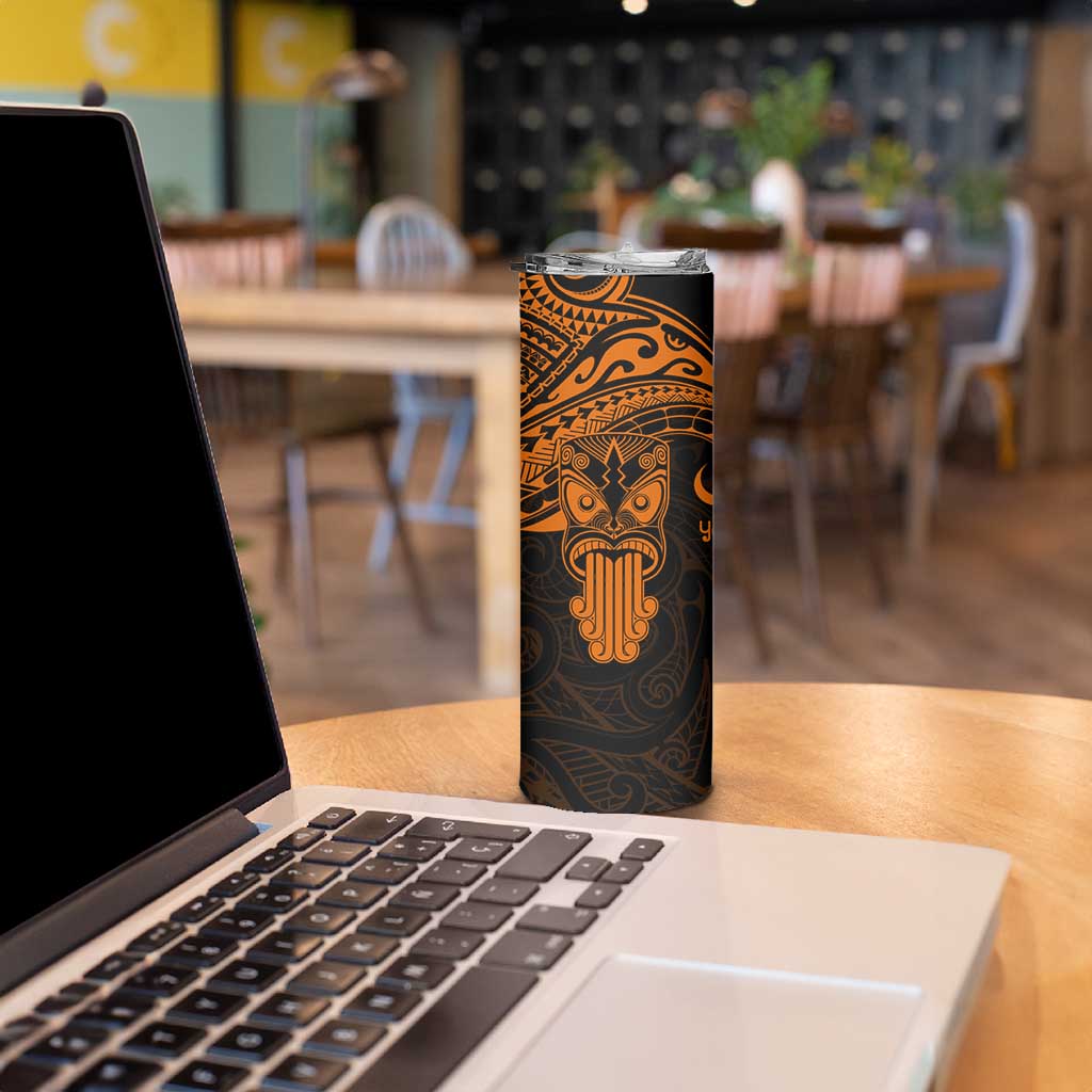 Personalised New Zealand Te Reo Maori Skinny Tumbler Kia Kaha Maori Language Week Gold Style LT9 - Polynesian Pride