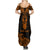 Personalised New Zealand Te Reo Maori Summer Maxi Dress Kia Kaha Maori Language Week Gold Style LT9 - Polynesian Pride