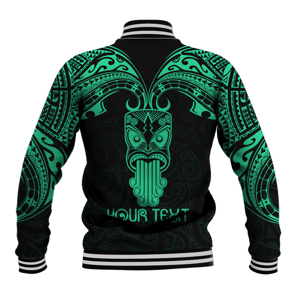 Personalised New Zealand Te Reo Maori Baseball Jacket Kia Kaha Maori Language Week Green Style LT9 - Polynesian Pride