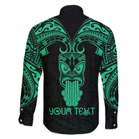 Personalised New Zealand Te Reo Maori Family Matching Long Sleeve Bodycon Dress and Hawaiian Shirt Kia Kaha Maori Language Week Green Style LT9 - Polynesian Pride