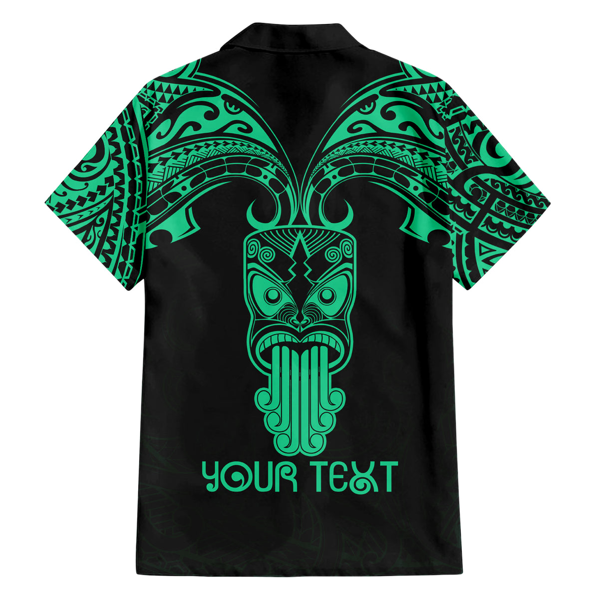 Personalised New Zealand Te Reo Maori Family Matching Short Sleeve Bodycon Dress and Hawaiian Shirt Kia Kaha Maori Language Week Green Style LT9 - Polynesian Pride