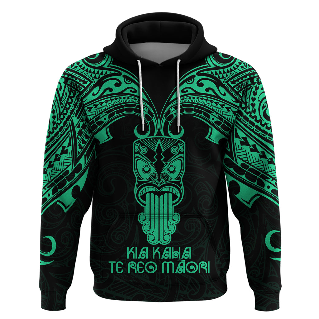 Personalised New Zealand Te Reo Maori Hoodie Kia Kaha Maori Language Week Green Style LT9 Green - Polynesian Pride