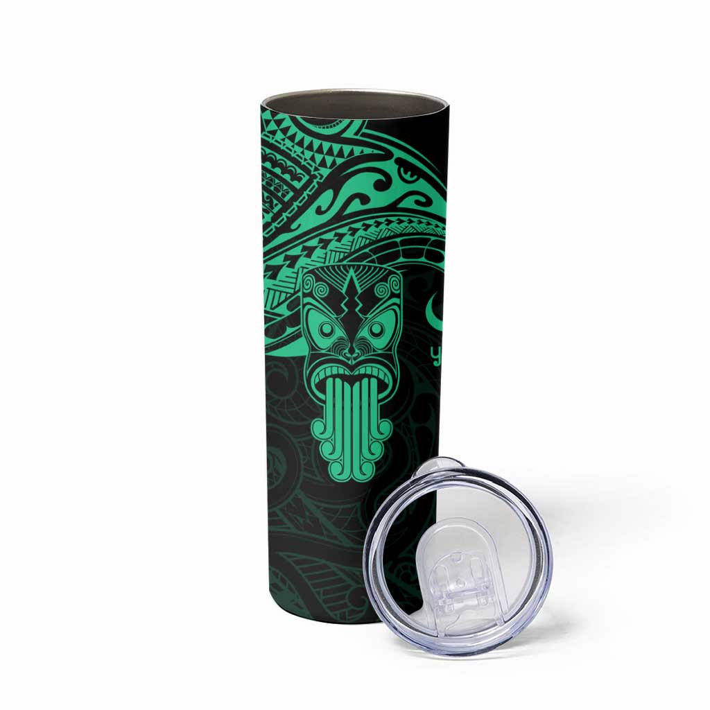 Personalised New Zealand Te Reo Maori Skinny Tumbler Kia Kaha Maori Language Week Green Style LT9 - Polynesian Pride