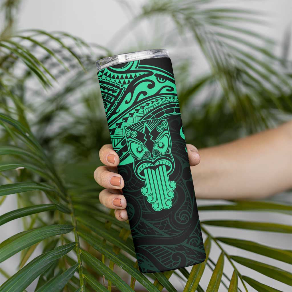 Personalised New Zealand Te Reo Maori Skinny Tumbler Kia Kaha Maori Language Week Green Style LT9 - Polynesian Pride