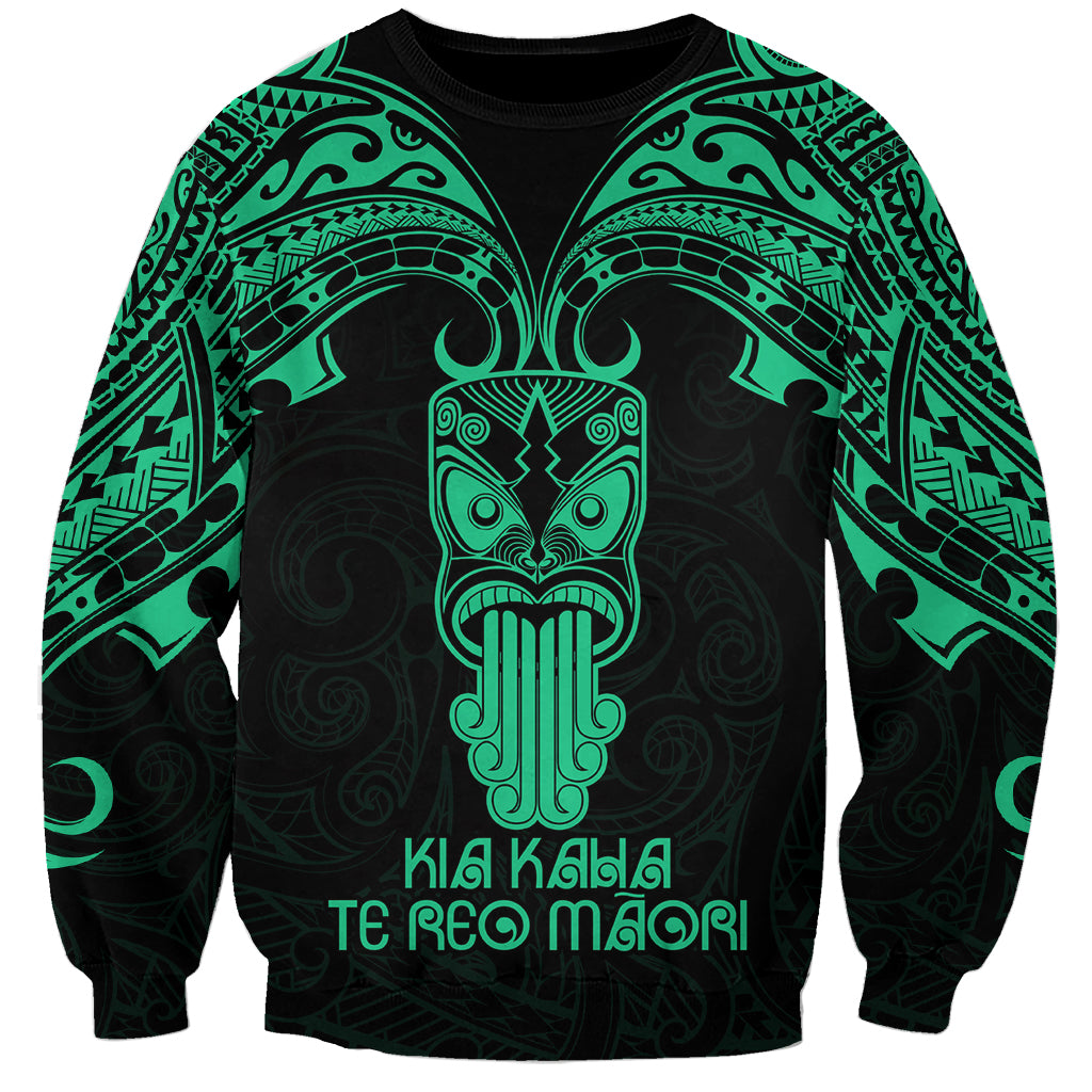 Personalised New Zealand Te Reo Maori Sweatshirt Kia Kaha Maori Language Week Green Style LT9 Unisex Green - Polynesian Pride