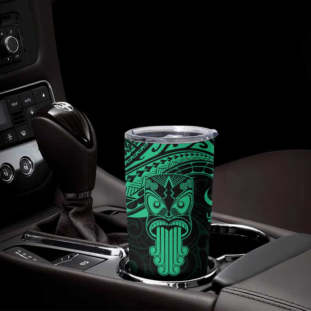 Personalised New Zealand Te Reo Maori Tumbler Cup Kia Kaha Maori Language Week Green Style