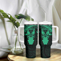 Personalised New Zealand Te Reo Maori Tumbler With Handle Kia Kaha Maori Language Week Green Style