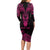 Personalised New Zealand Te Reo Maori Long Sleeve Bodycon Dress Kia Kaha Maori Language Week Pink Style LT9 - Polynesian Pride