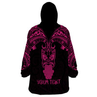 Personalised New Zealand Te Reo Maori Wearable Blanket Hoodie Kia Kaha Maori Language Week Pink Style LT9 - Polynesian Pride