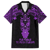 Personalised New Zealand Te Reo Maori Hawaiian Shirt Kia Kaha Maori Language Week Purple Style LT9 Purple - Polynesian Pride