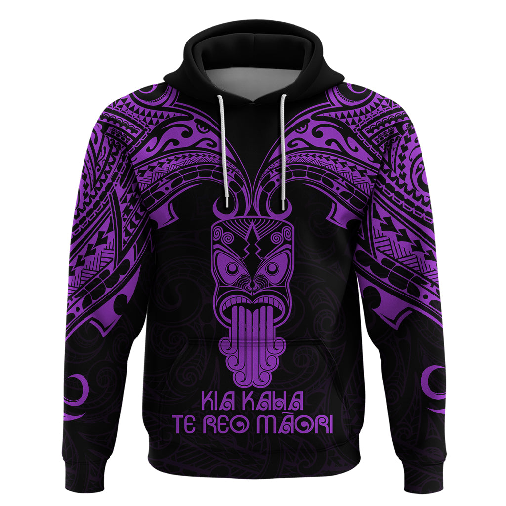 Personalised New Zealand Te Reo Maori Hoodie Kia Kaha Maori Language Week Purple Style LT9 Purple - Polynesian Pride