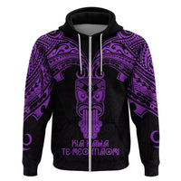 Personalised New Zealand Te Reo Maori Hoodie Kia Kaha Maori Language Week Purple Style LT9 - Polynesian Pride