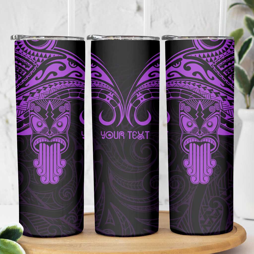 Personalised New Zealand Te Reo Maori Skinny Tumbler Kia Kaha Maori Language Week Purple Style LT9 - Polynesian Pride