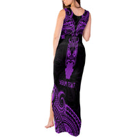 Personalised New Zealand Te Reo Maori Tank Maxi Dress Kia Kaha Maori Language Week Purple Style LT9 - Polynesian Pride