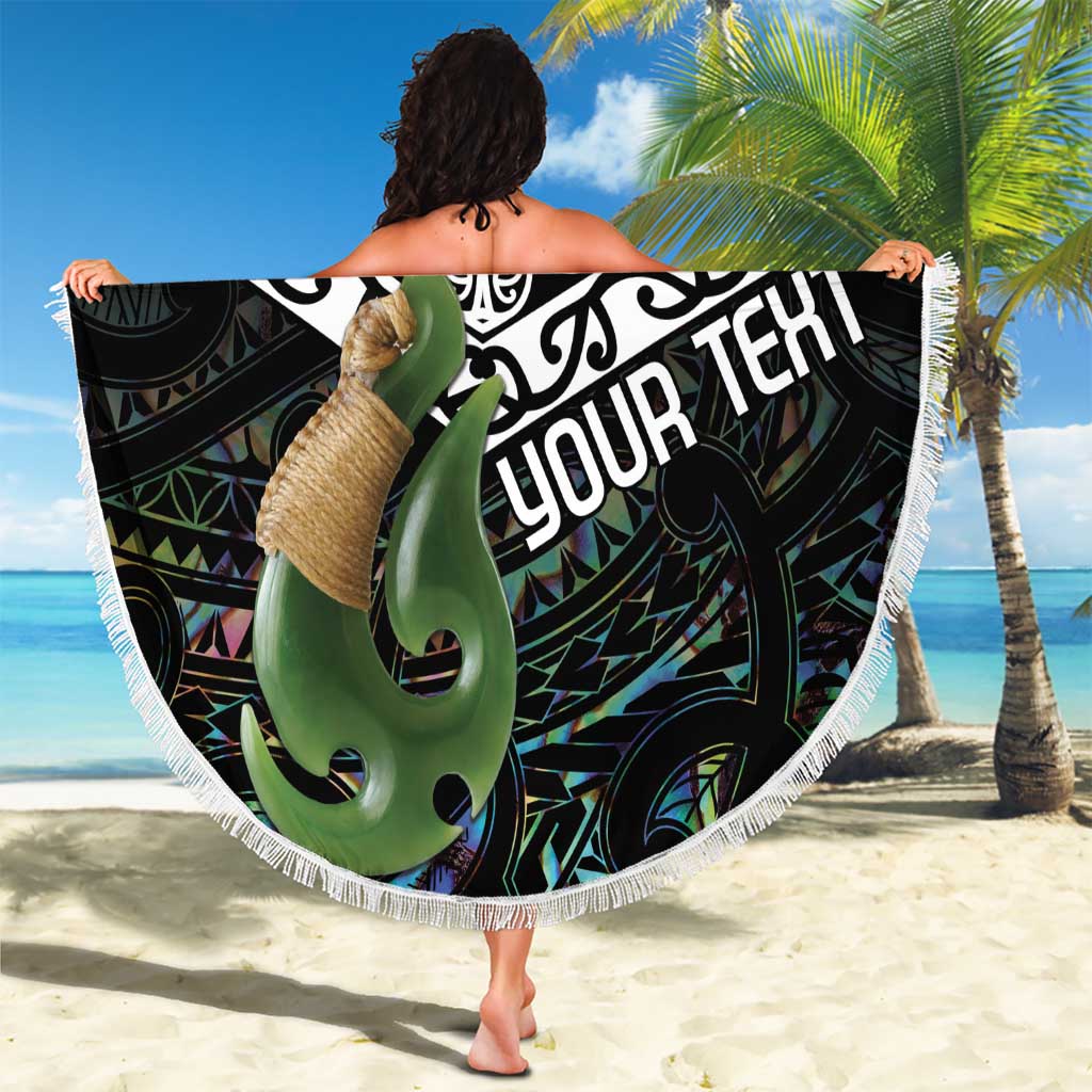 Personalised Maori Manaia Beach Blanket New Zealand Tribal Hei Matau Papua Shell