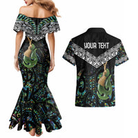 Personalised Maori Manaia Couples Matching Mermaid Dress and Hawaiian Shirt New Zealand Tribal Hei Matau Papua Shell LT9 - Polynesian Pride