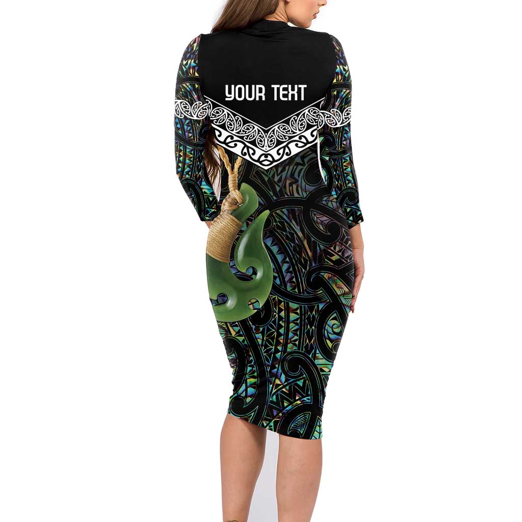 Personalised Maori Manaia Family Matching Long Sleeve Bodycon Dress and Hawaiian Shirt New Zealand Tribal Hei Matau Papua Shell LT9 - Polynesian Pride