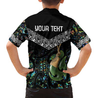 Personalised Maori Manaia Family Matching Off Shoulder Short Dress and Hawaiian Shirt New Zealand Tribal Hei Matau Papua Shell