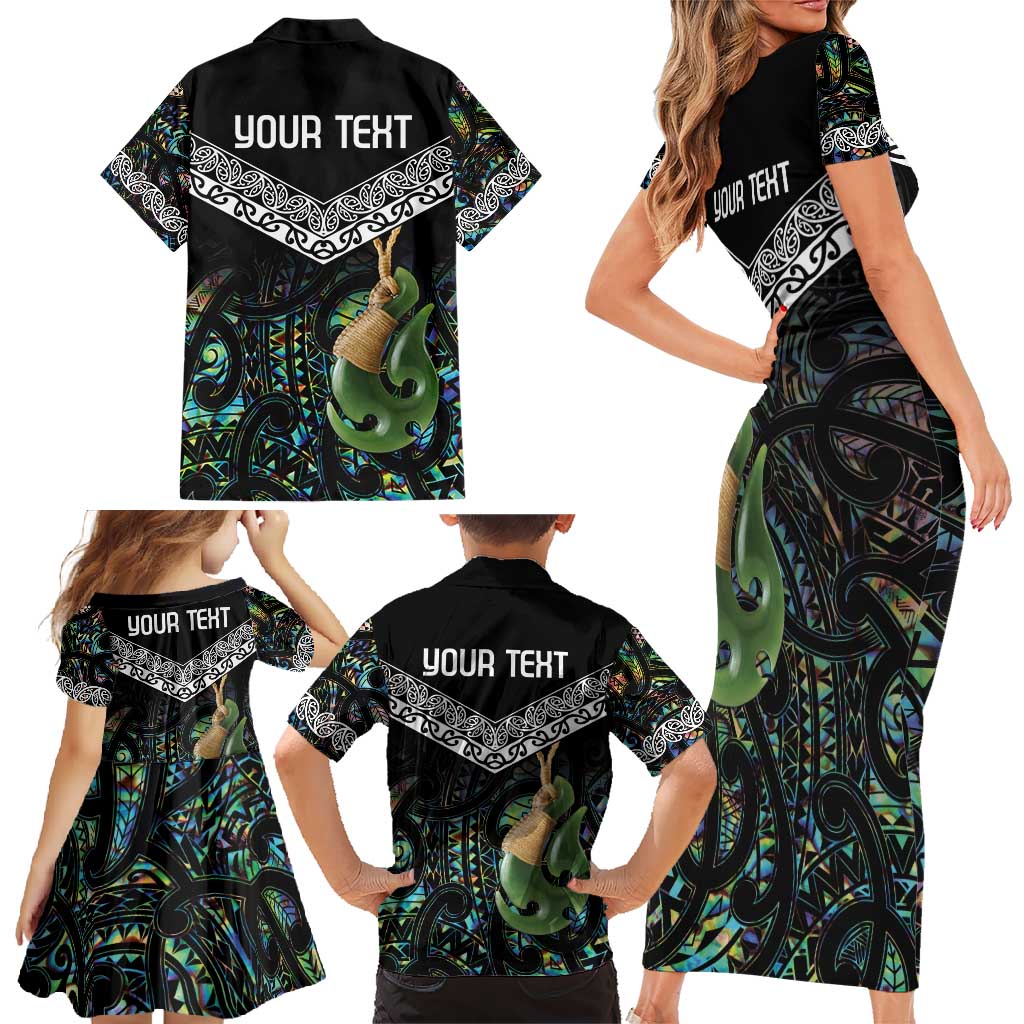 Personalised Maori Manaia Family Matching Short Sleeve Bodycon Dress and Hawaiian Shirt New Zealand Tribal Hei Matau Papua Shell LT9 - Polynesian Pride