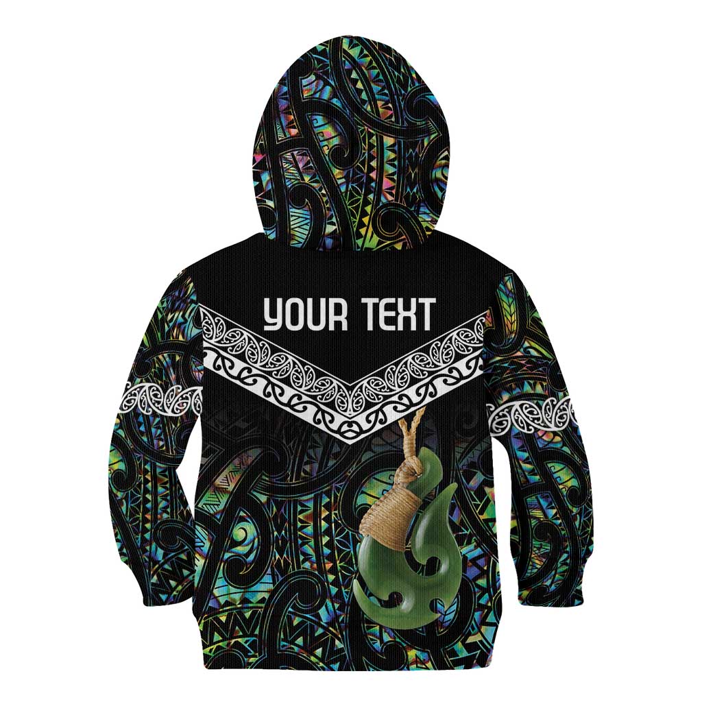 Personalised Maori Manaia Kid Hoodie New Zealand Tribal Hei Matau Papua Shell