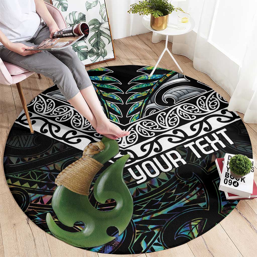 Personalised Maori Manaia Round Carpet New Zealand Tribal Hei Matau Papua Shell