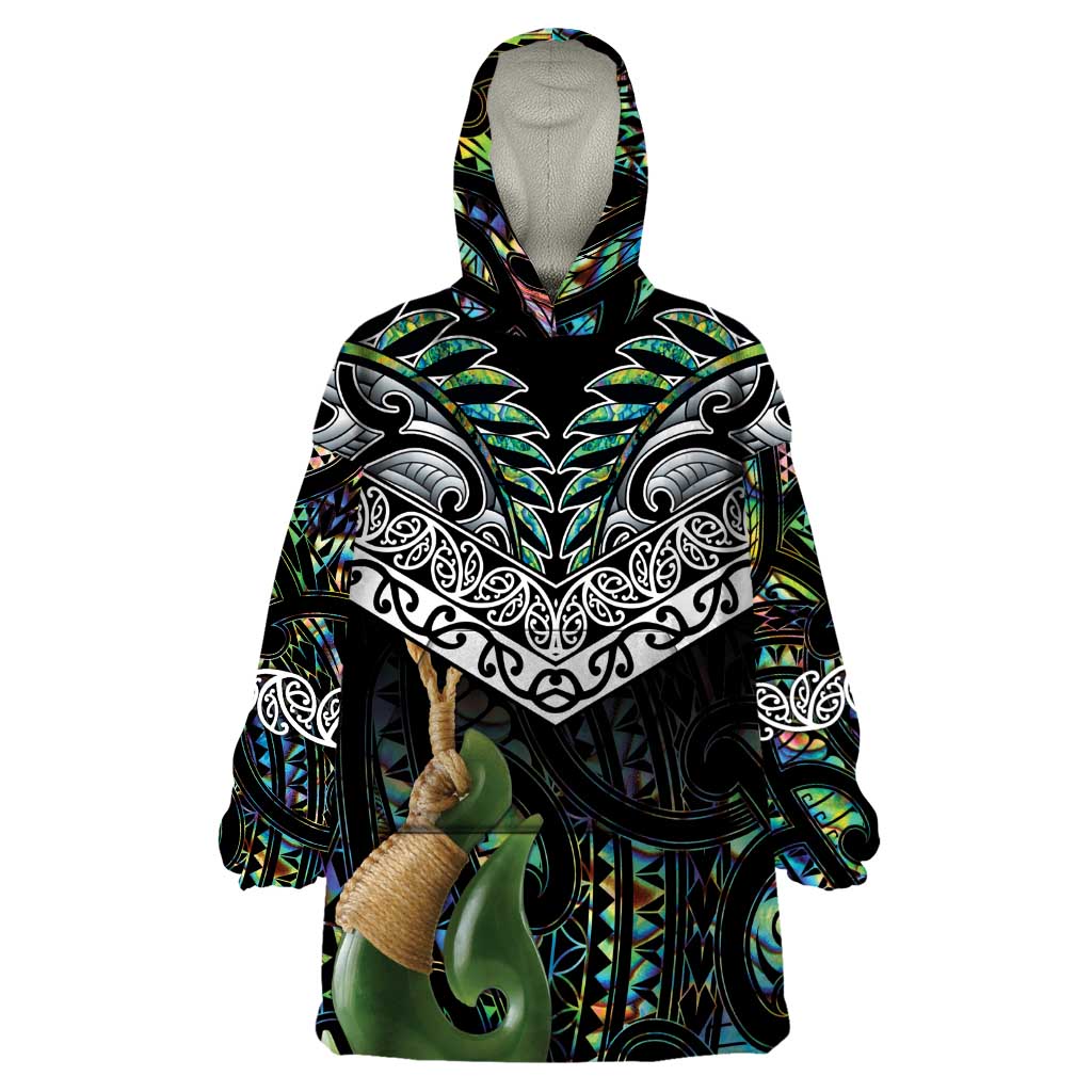 Personalised Maori Manaia Wearable Blanket Hoodie New Zealand Tribal Hei Matau Papua Shell