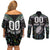 Custom New Zealand Couples Matching Off Shoulder Short Dress and Long Sleeve Button Shirt Maori Rugby Tattoo Papua Shell