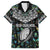 Custom New Zealand Family Matching Off Shoulder Short Dress and Hawaiian Shirt Maori Rugby Tattoo Papua Shell