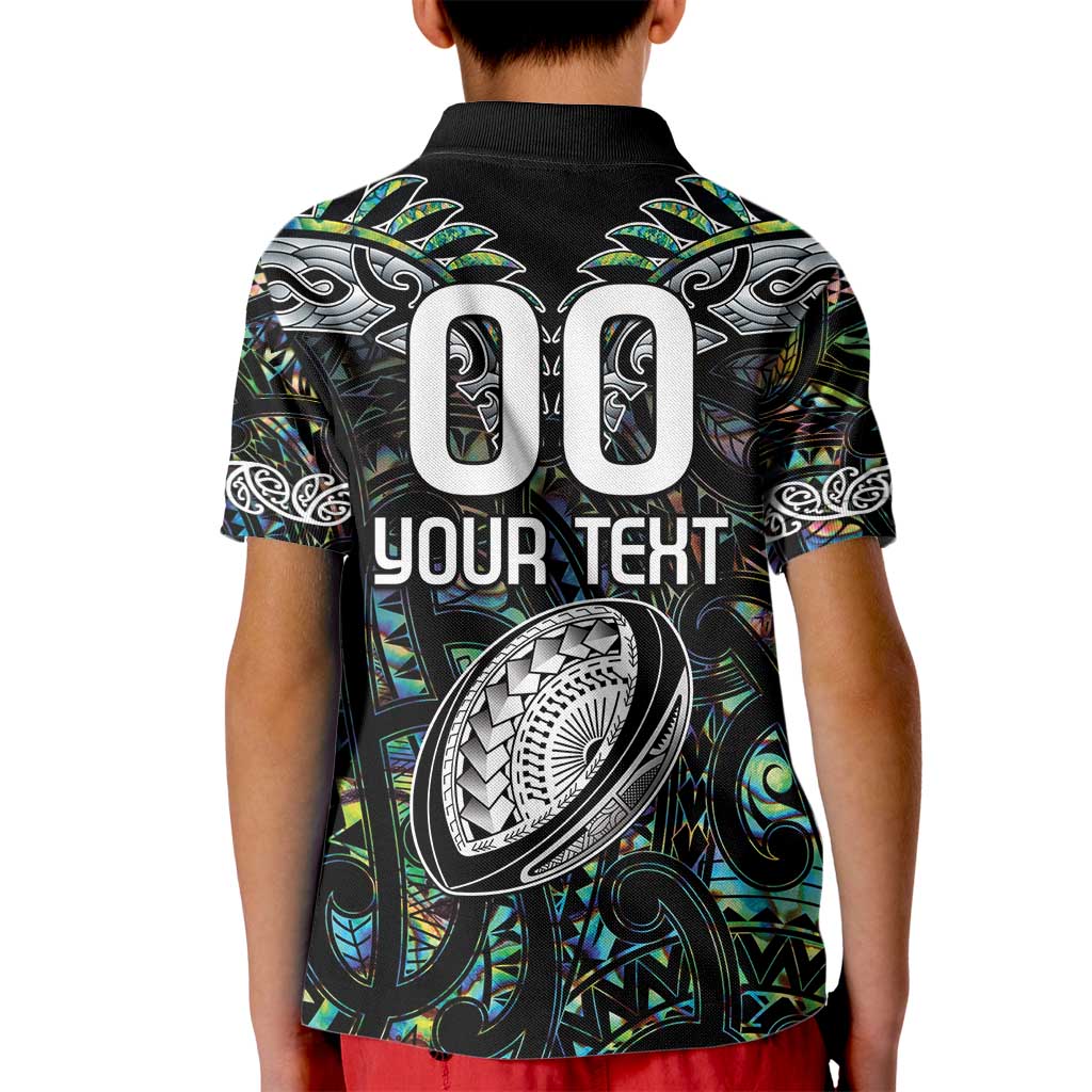 Custom New Zealand Kid Polo Shirt Maori Rugby Tattoo Papua Shell