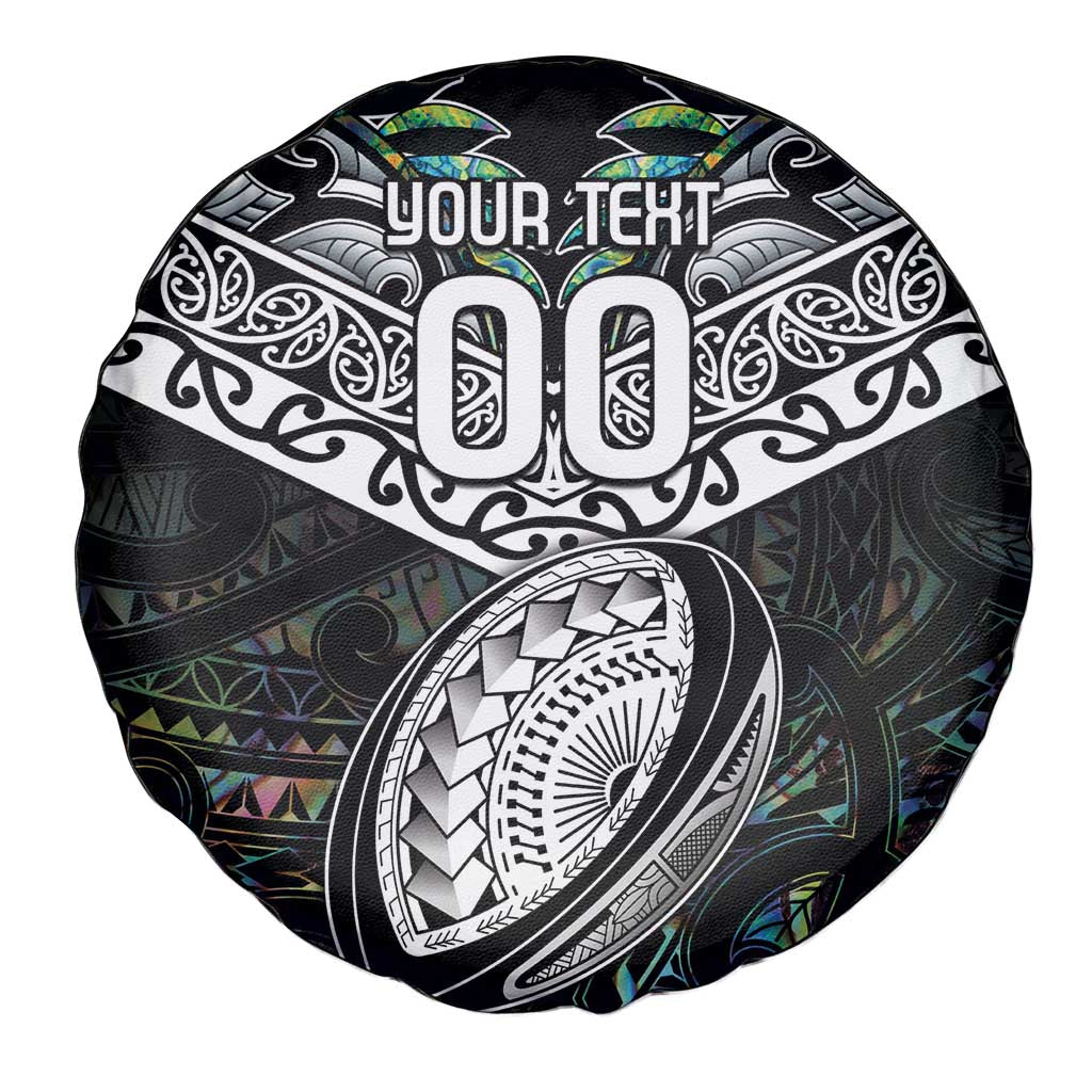 Custom New Zealand Spare Tire Cover Maori Rugby Tattoo Papua Shell