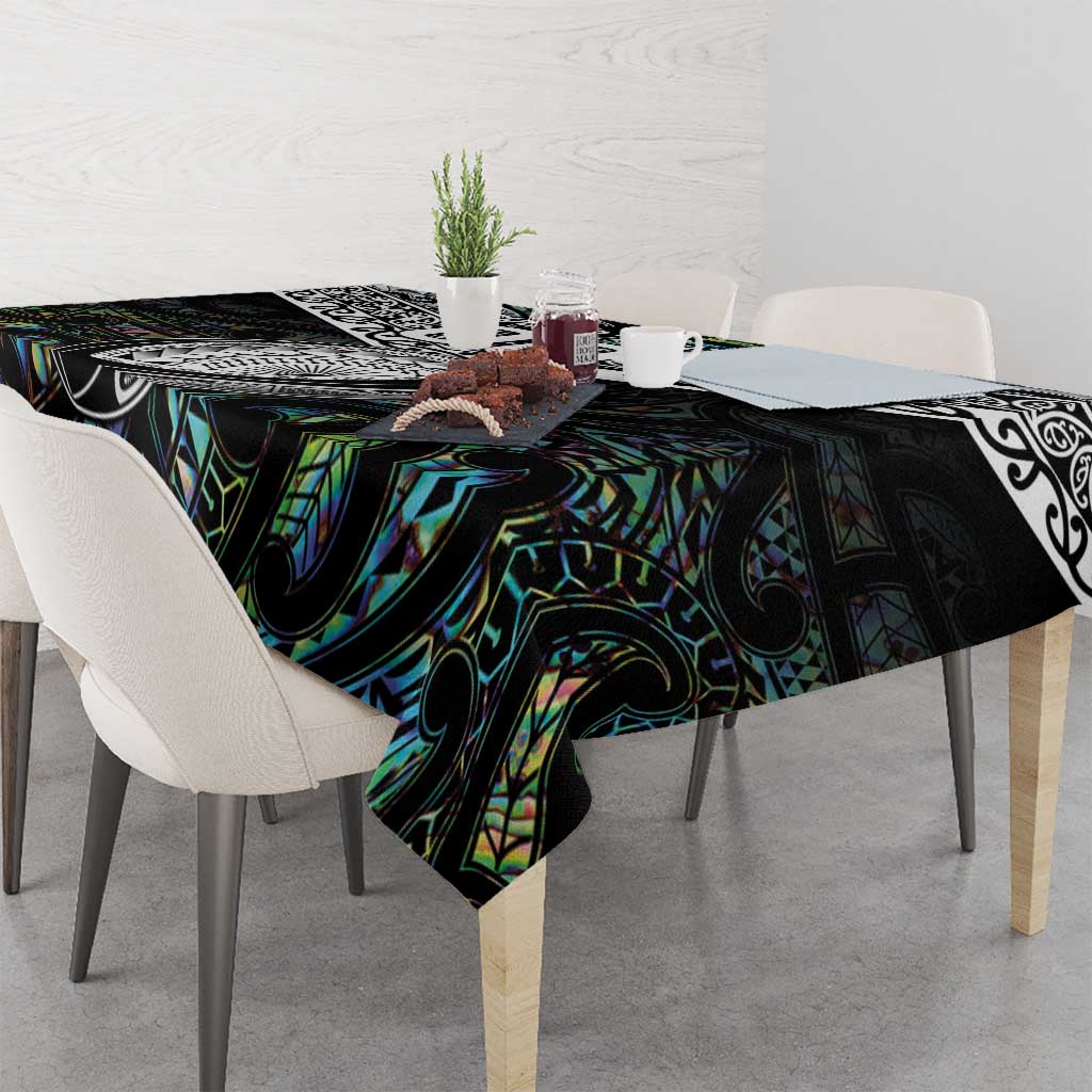 Custom New Zealand Tablecloth Maori Rugby Tattoo Papua Shell