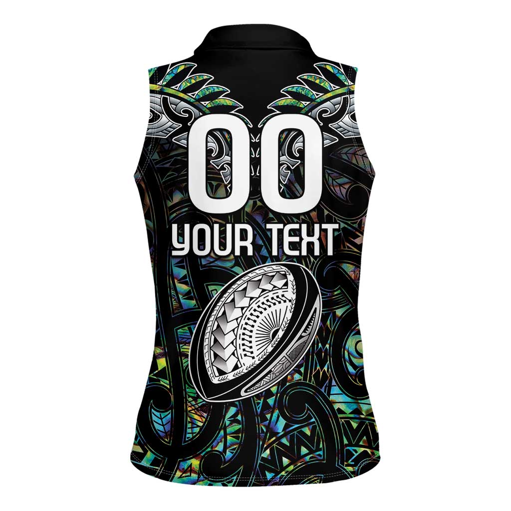 Custom New Zealand Women Sleeveless Polo Shirt Maori Rugby Tattoo Papua Shell