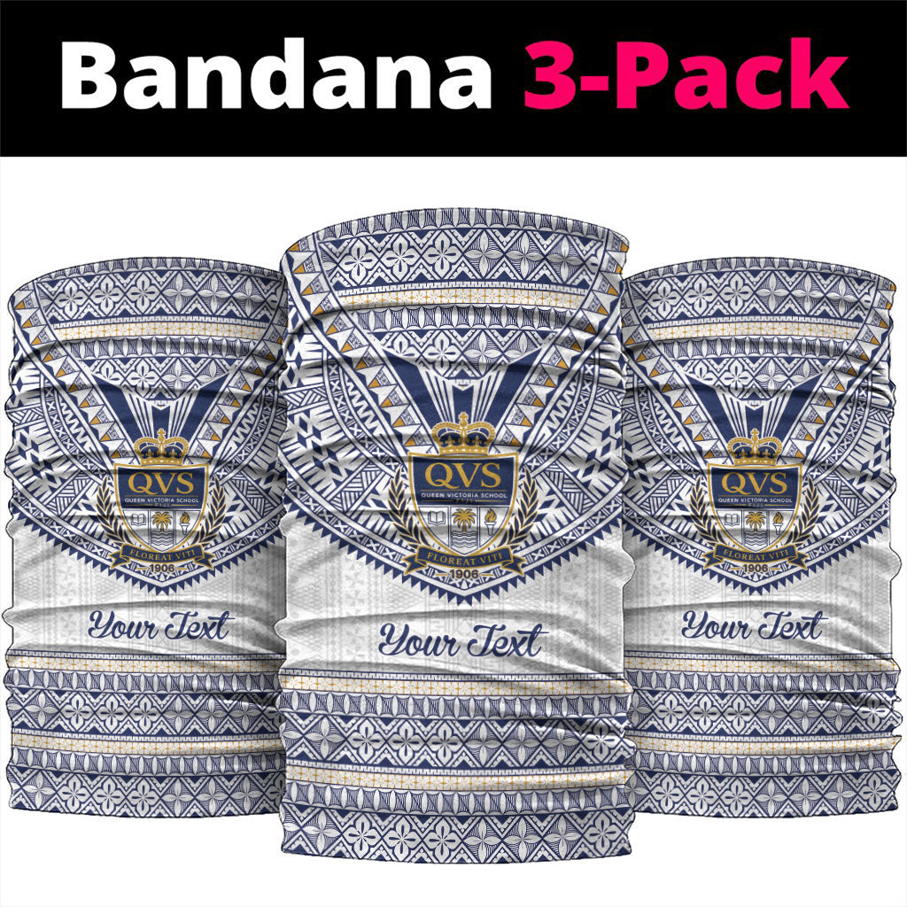 Fiji Queen Victoria School Personalised Neck Gaiter QVS 120 Years Queen Victoria Alumni Legacy LT9 package One Size: 25*50cm White - Polynesian Pride