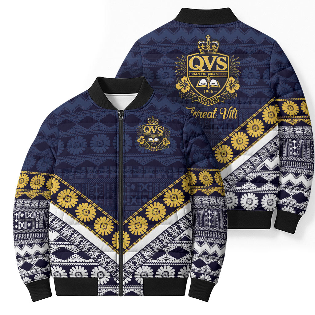 Fiji Queen Victoria School Bomber Puffer Jacket QVS 1906 Generational School Legacy