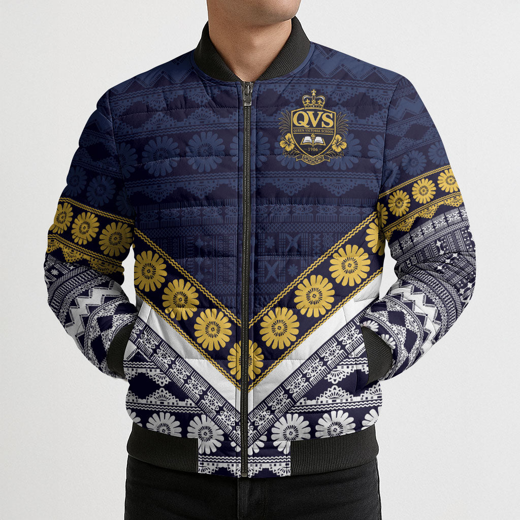 Fiji Queen Victoria School Bomber Puffer Jacket QVS 1906 Generational School Legacy