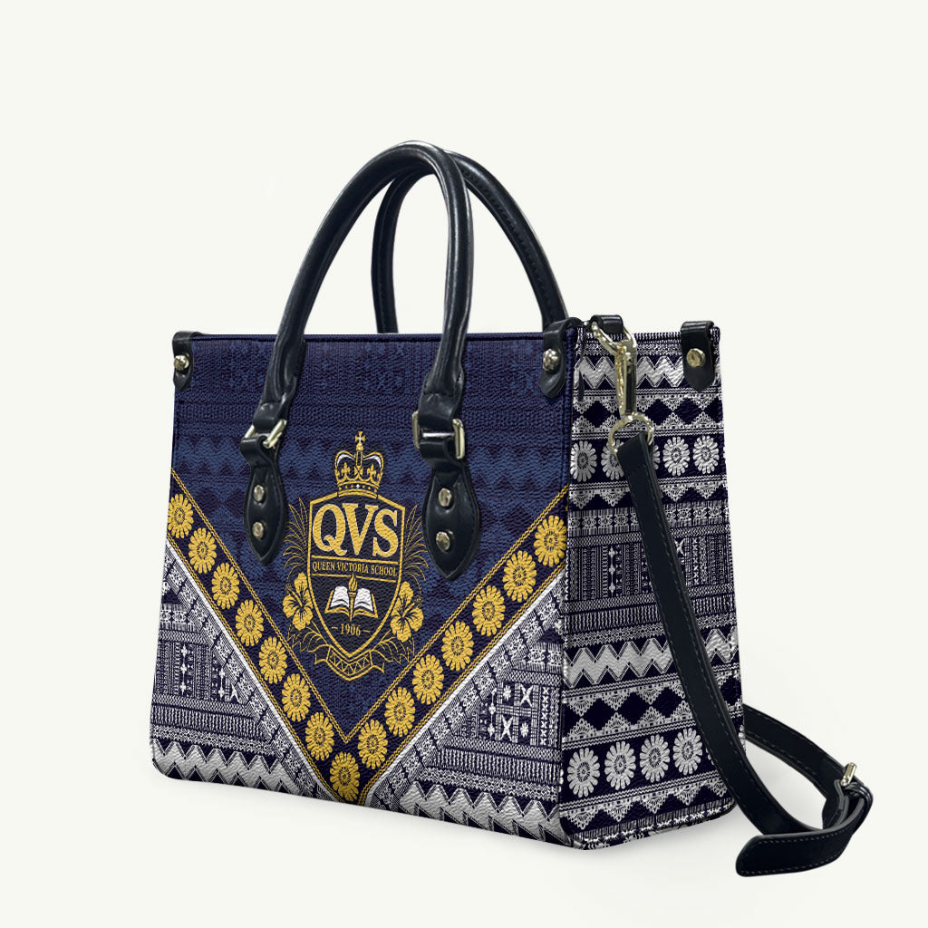 Fiji Queen Victoria School Leather Bag QVS 1906 Generational School Legacy LT9 Blue - Polynesian Pride