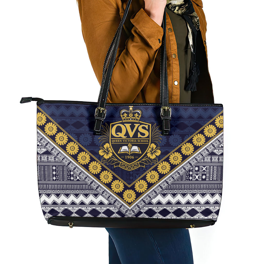 Fiji Queen Victoria School Leather Tote Bag QVS 1906 Generational School Legacy LT9 - Polynesian Pride