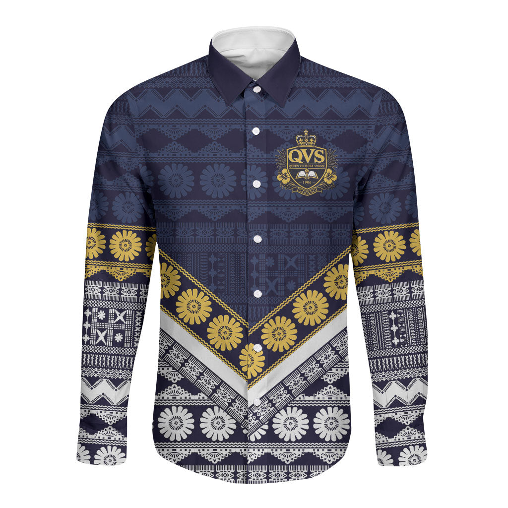 Fiji Queen Victoria School Long Sleeve Button Shirt QVS 1906 Generational School Legacy