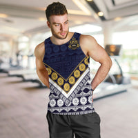 Fiji Queen Victoria School Men Tank Top QVS 1906 Generational School Legacy LT9 Blue - Polynesian Pride