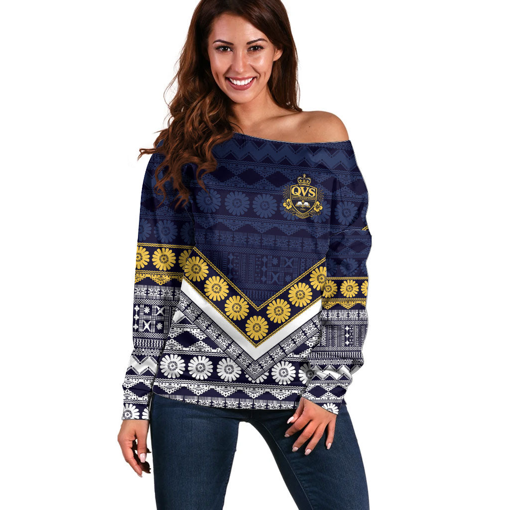 Fiji Queen Victoria School Off Shoulder Sweater QVS 1906 Generational School Legacy