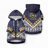 Fiji Queen Victoria School Pet Hoodie QVS 1906 Generational School Legacy LT9 Zip-up Blue - Polynesian Pride